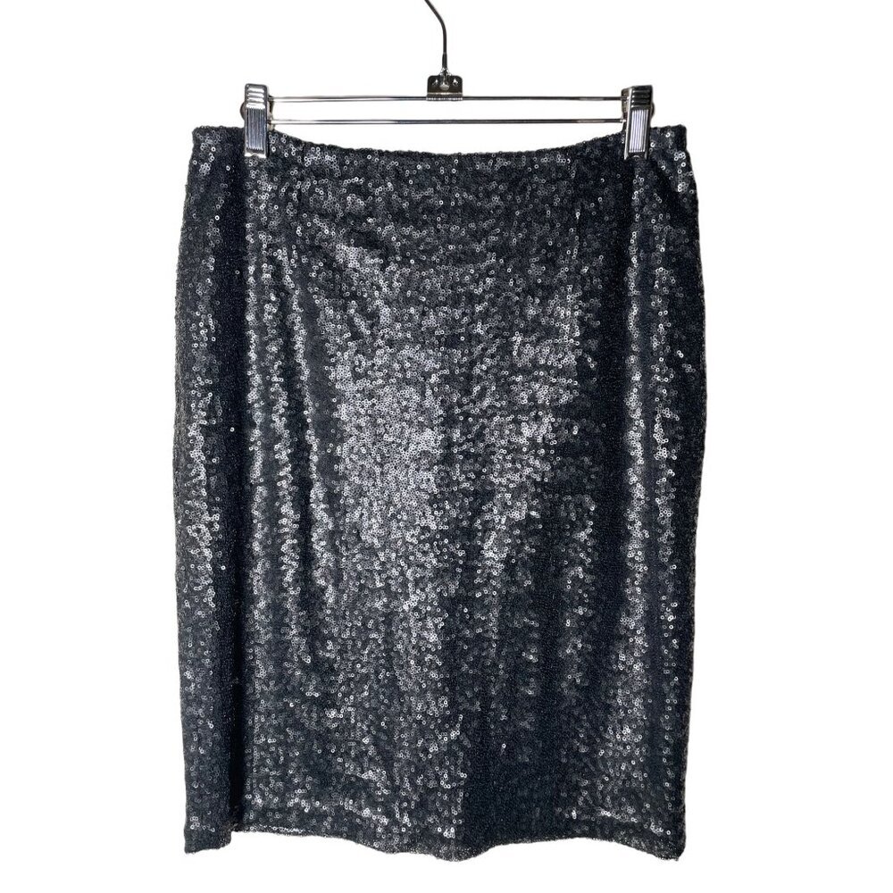 Halogen Women’s Size 4 Black Full Sequin Midi Party Holiday Skirt